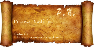 Princz Noémi névjegykártya